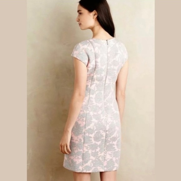Anthropologie Pink and Gray Floral Dress - Picture 2 of 6
